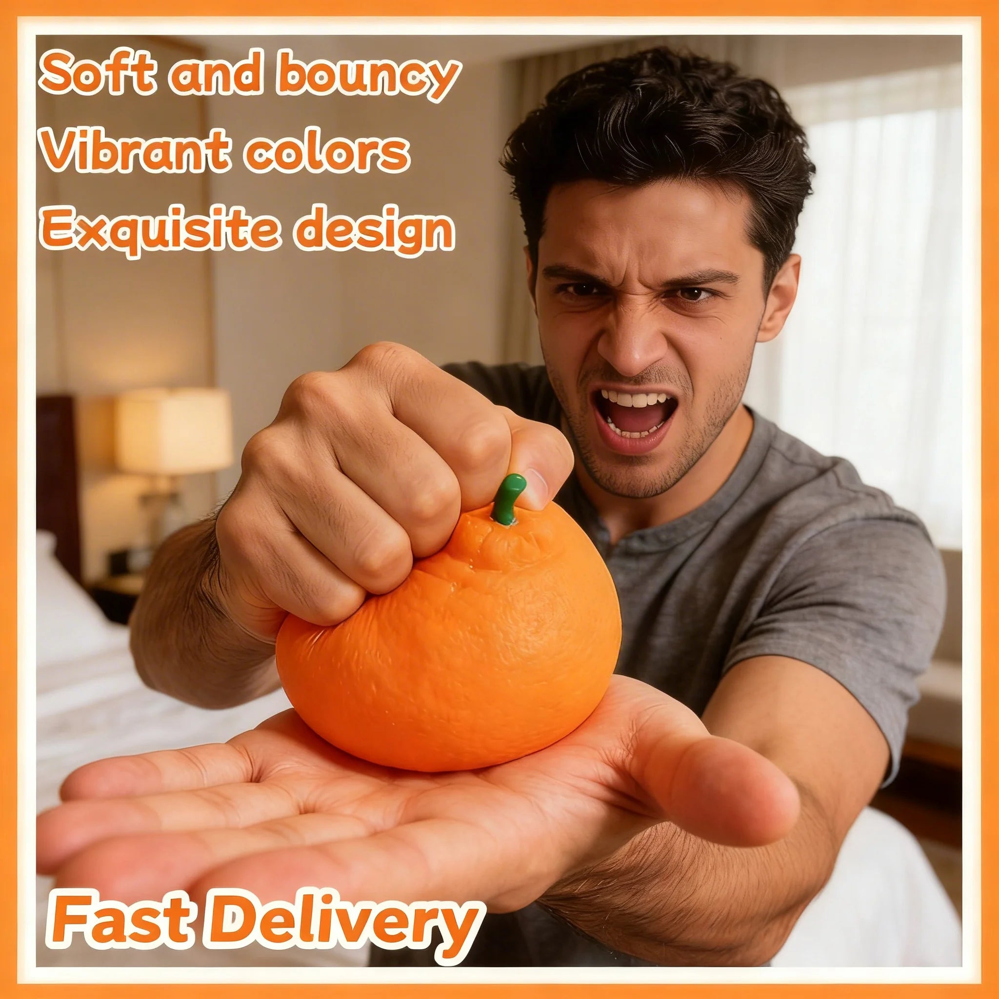 1/2PCS Ugly Orange Squeesh Toy For Anxiety Relief Cute Citrus Fidget Sensory Novelty Toys Simulation Fruit Home Decor Useful Toy Zpaxo