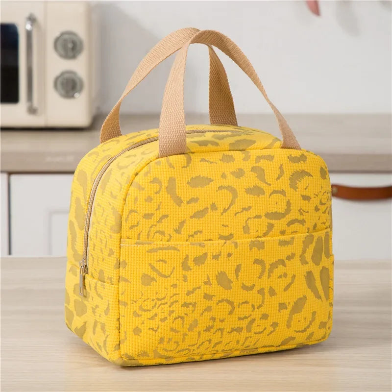 2026 New 1 Pack of Ink Pattern Insulation Bag, Bento Lunch Box Bag, Outdoor Travel Ice Pack, Picnic Bag, Lunch Bag Zpaxo Yellow