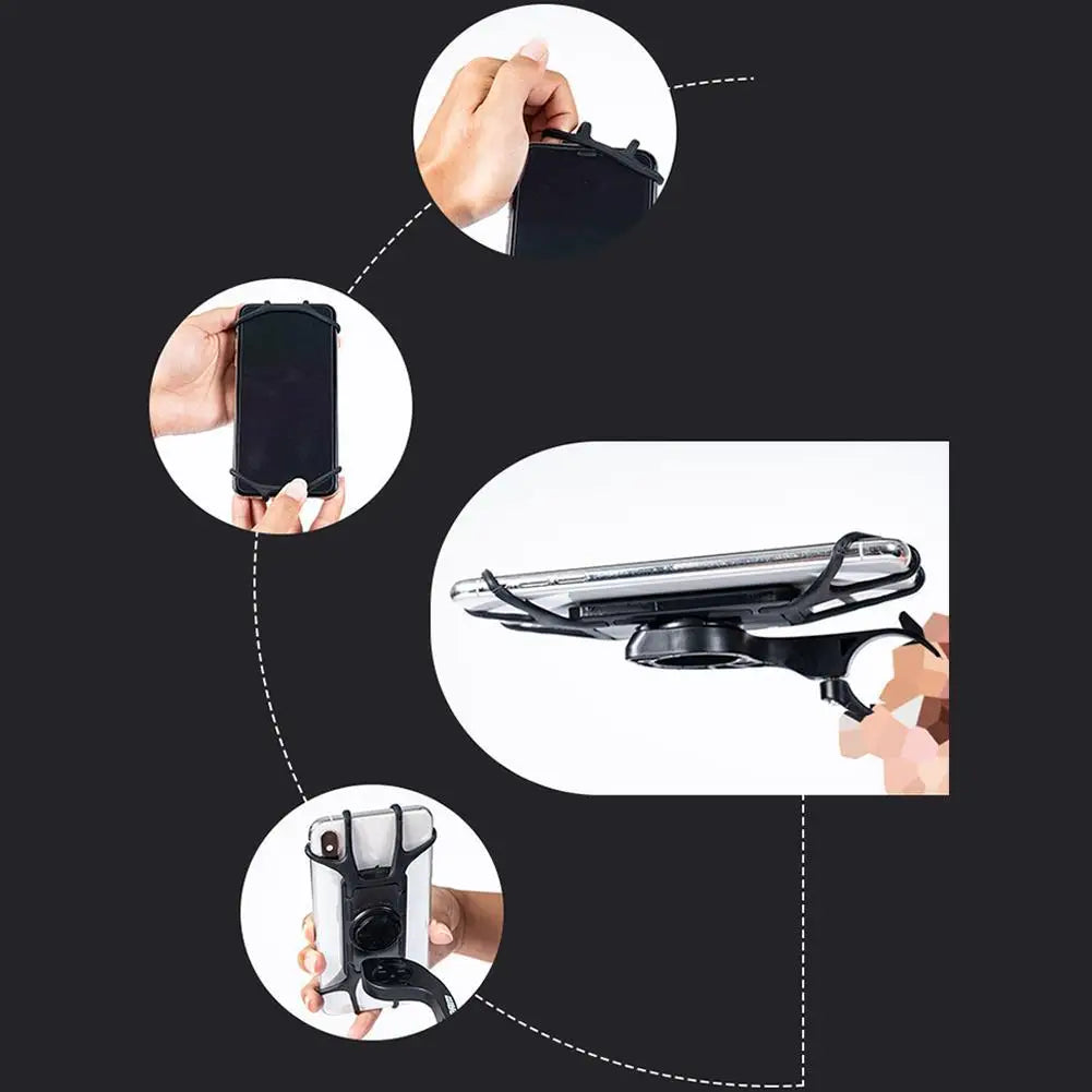 Removable Silicone Bicycle Mobile Phone Holder Universal Motorcycle Scooter Cell Phone Bracket For Sram Garmin Bike Phone Stand Zpaxo