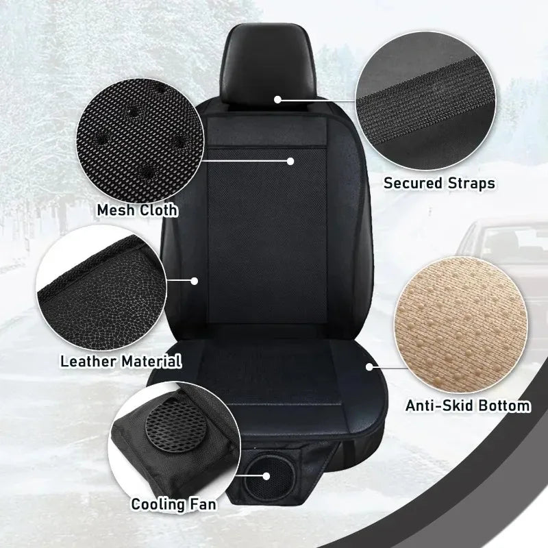 12V/24V Car Ventilated Seat Cushion with Fan Cooling | Universal