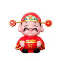 Cartoon Chinese God of Wealth Figurine Resin Mini God of Fortune Figurine Blessing Lucky New Year Statue Home Office Accessories Zpaxo Style 4