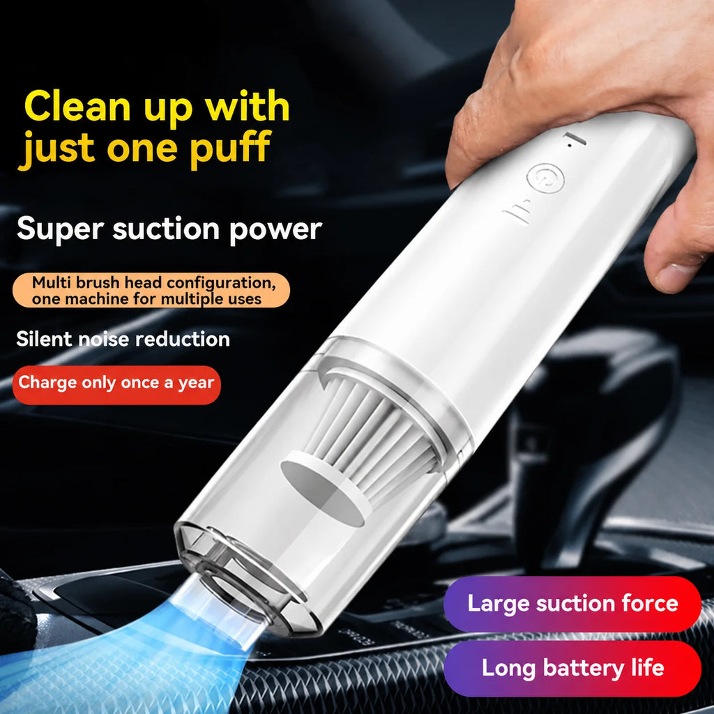 Vacuum Cleaner Cleaner Cleaning Powerful Suction Handheld Car Vacuum Cleaner Rechargeable for Car and Home Auto Car Vacuum 2026 Zpaxo White 3.7V