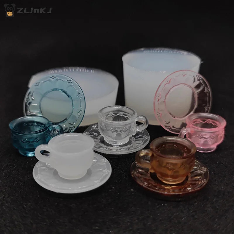 Dollhouse Food Play Miniature Tea Cup Silicone Mold UV Epoxy Turnover Zpaxo