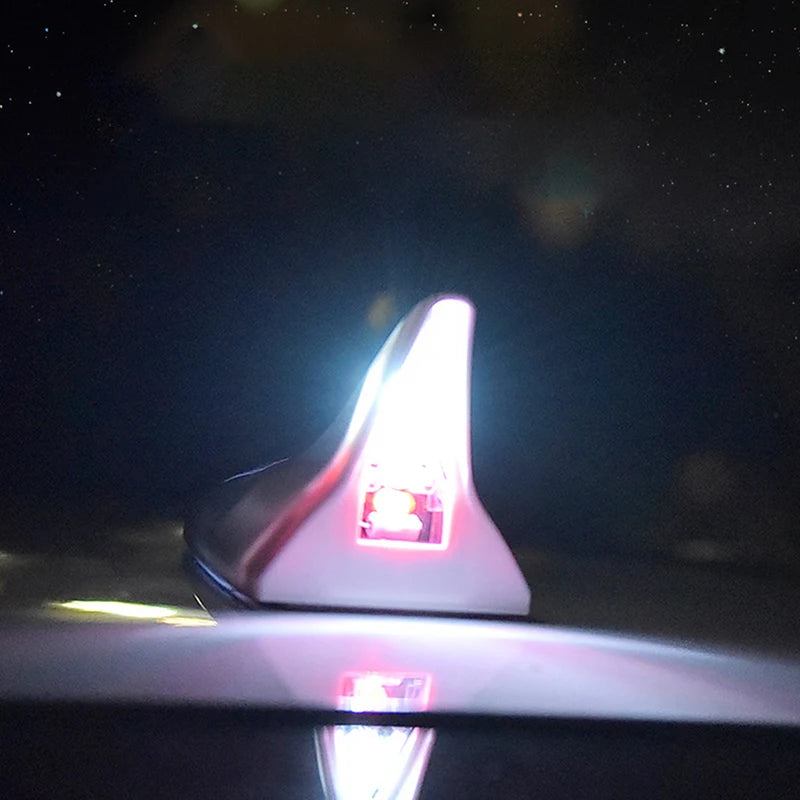 Solar Shark Fin LED Warning Light – Universal Car Roof Mount
