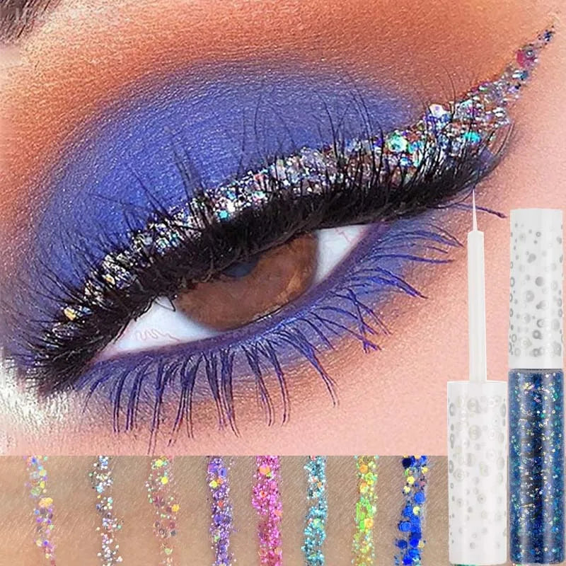 12 Liquid Glitter Eyeliner Pearl Shimmer Fashion Sequin Gel