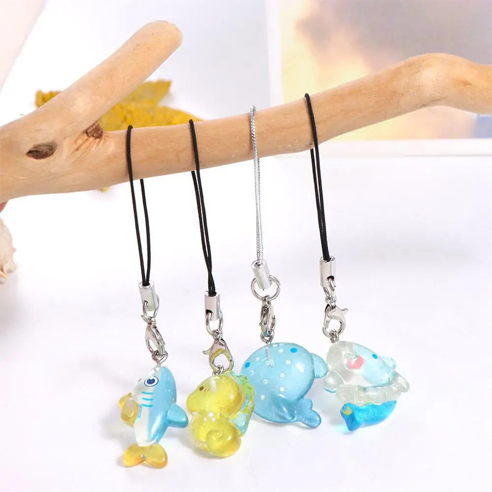Fashion Lanyard Fish Phone Chain Sea Creature Keychain Hanging Rope Zpaxo