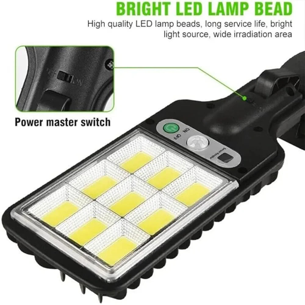 108 LED Solar Lights Outdoor With 3 Mode Waterproof Motion Sensor Security Lighting LED Wall Street Lamp for Garden Patio Path Zpaxo