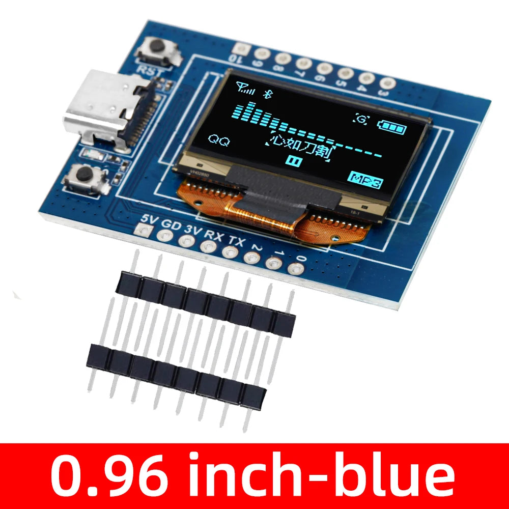 type-c ESP32-C3 MINI Development Board2.4G WiFi + BT4.0 with 0.96/1.3 inch OLED – 4MB Flash, Ceramic Antenna Zpaxo 0.96 inch blue