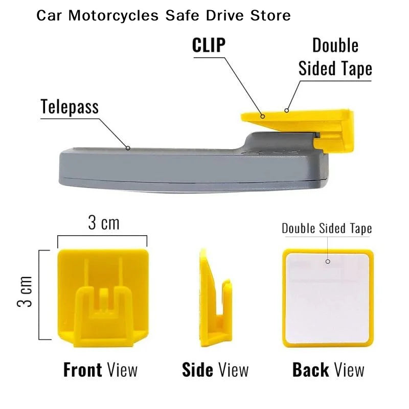 Plastic Electronic Toll Pass Clip Detachable Windscreen Holder Car