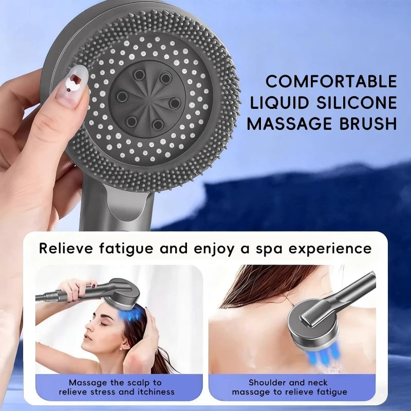 Shower Head Bathroom Showers High-Pressure Gun Gray Shower Head 4 Modes Water Saving Handheld for Bathroom Accessories Zpaxo