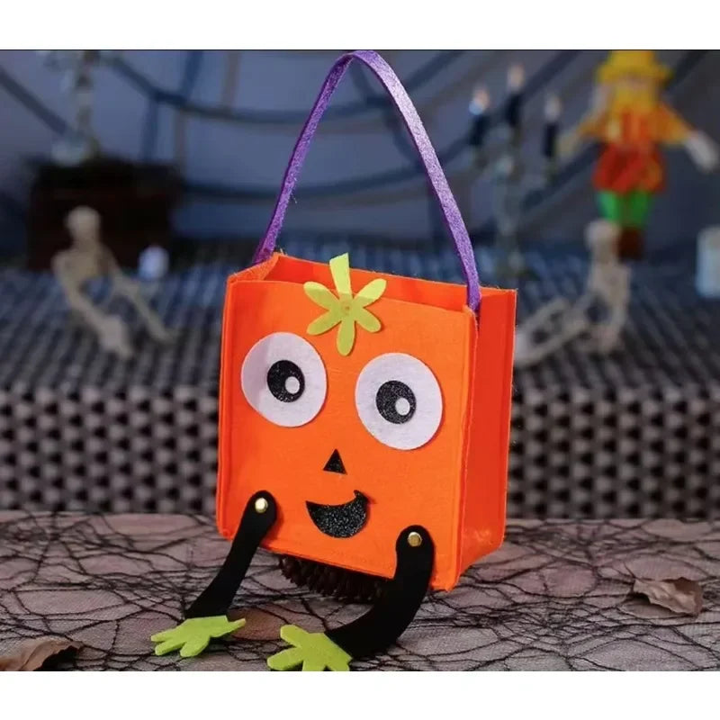 Halloween Nonwoven Pumpkin Tote Bags Perfect Trick-or-supports Candy