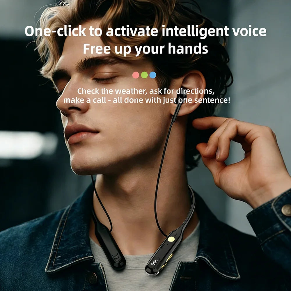 KEBIDUMEI 4-in-1 Neckband Bluetooth 6 0 Earphones ENC Noise Reduction