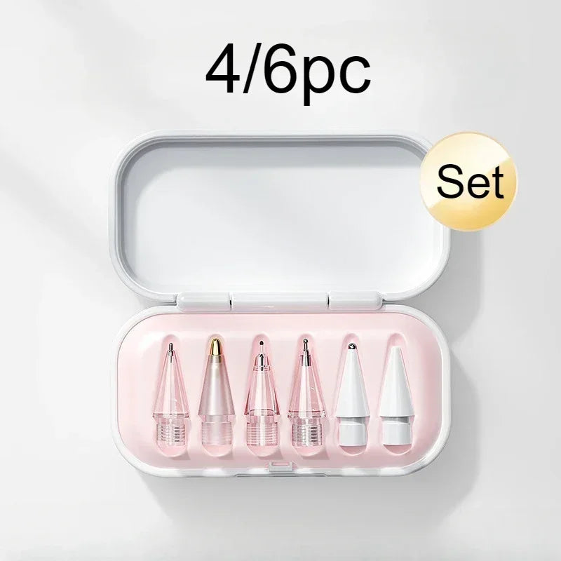 Replacement Pencil Tips for Apple Pencil 1/2/3th Apple Pencil Pro 4/6 Pcs 2B Soft Nibs for IPad Pro Pencil1/2/3 Stylus Fine Nib Zpaxo
