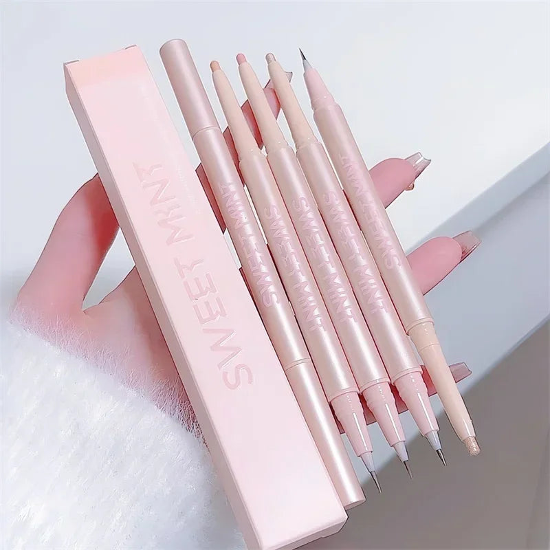 Double-headed Lying Silkworm Pencil Natural Non-smudge Matte Pearlescent Fine Flash Brightening Shadow Pen Highlighting Pen Zpaxo
