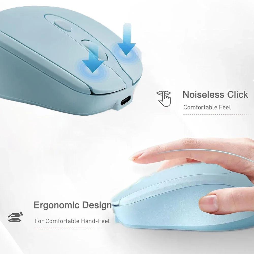 Rechargeable Wireless Computer Mouse Bluetooth-compatible USB Silent Zpaxo