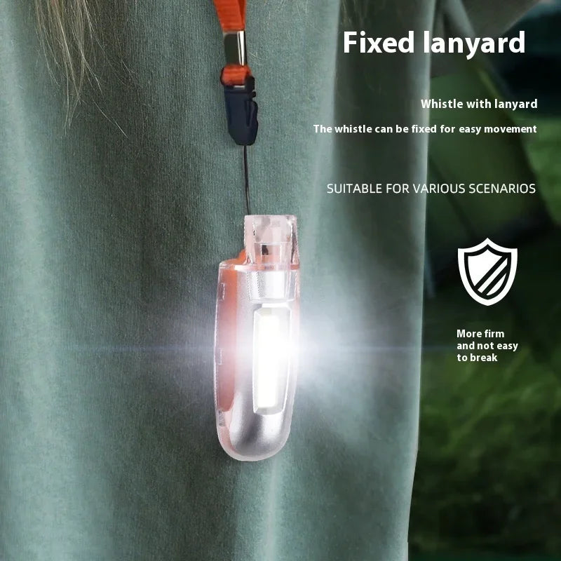 COB LED Whistle Keychain Flashlight – 300 Lumen Portable Light