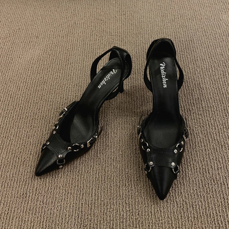 2025 Summer High Heel Women Sandals Fashion Pointed Toe Butterfly-knot Shoes Design Style Banquet Party Sandals Shoes Zpaxo
