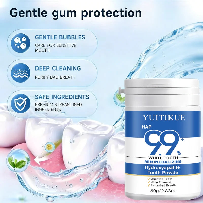 YUITIKUE 9.9% Hydroxyapatite Tooth Powder – Deep Clean & Whiten Hydroxyapatite Tooth Powder Zpaxo