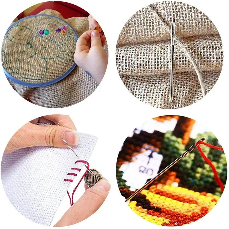 Large Eye Blunt Sewing Needles Cross Stitch Knitting Needle Handmade Leather Embroidery Thread Needle Sewing Tools Accessories Zpaxo