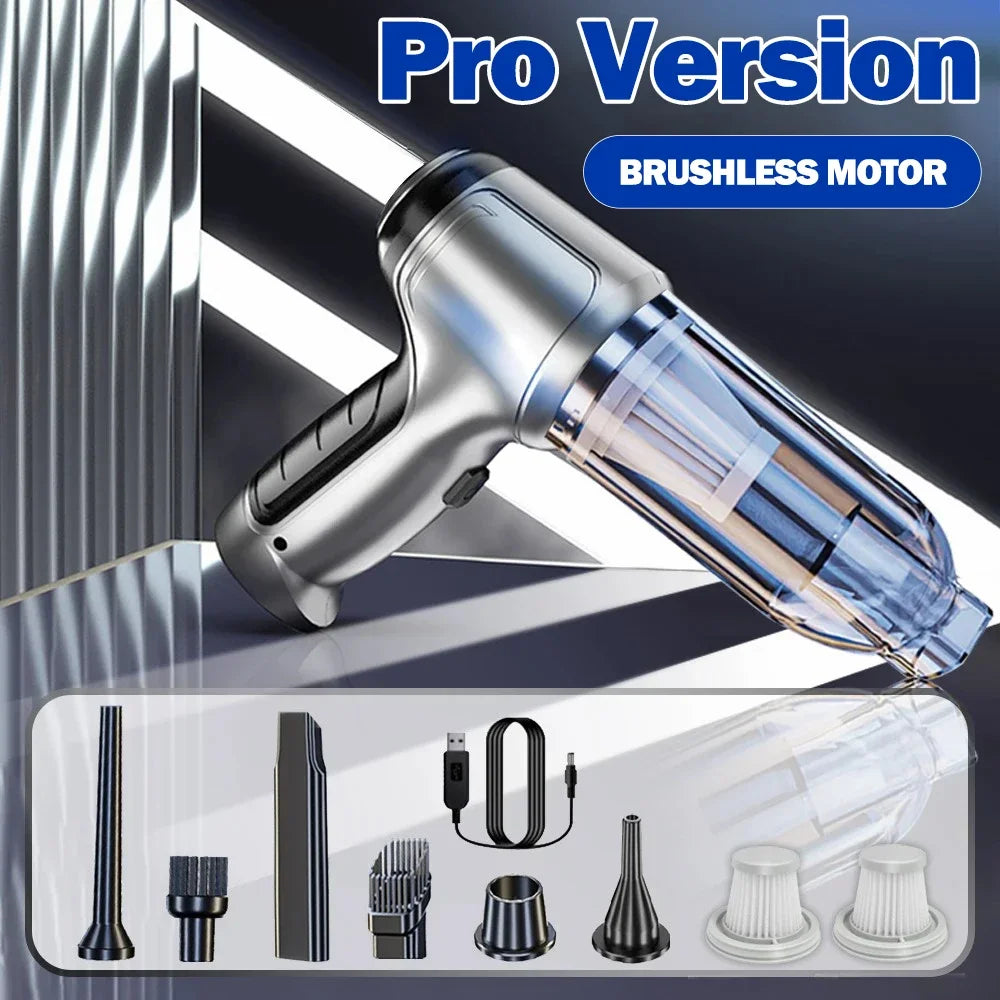 Cordless Handheld Car Vacuum 95000PA Suction High-power Cleaning Zpaxo Brushless