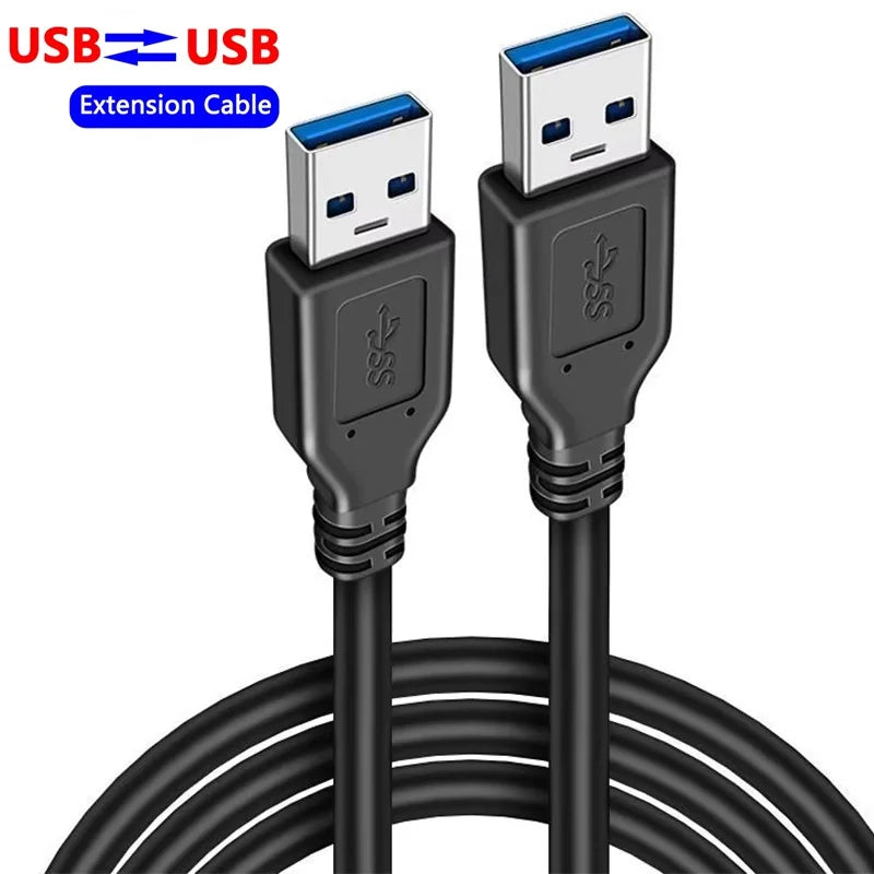 0.5/1/1.5m USB Male To USB Male Dual USB A 2.0 Cable For PC Radiator Keyboard Webcom Camera USB Date Transmission Extender Cord Zpaxo