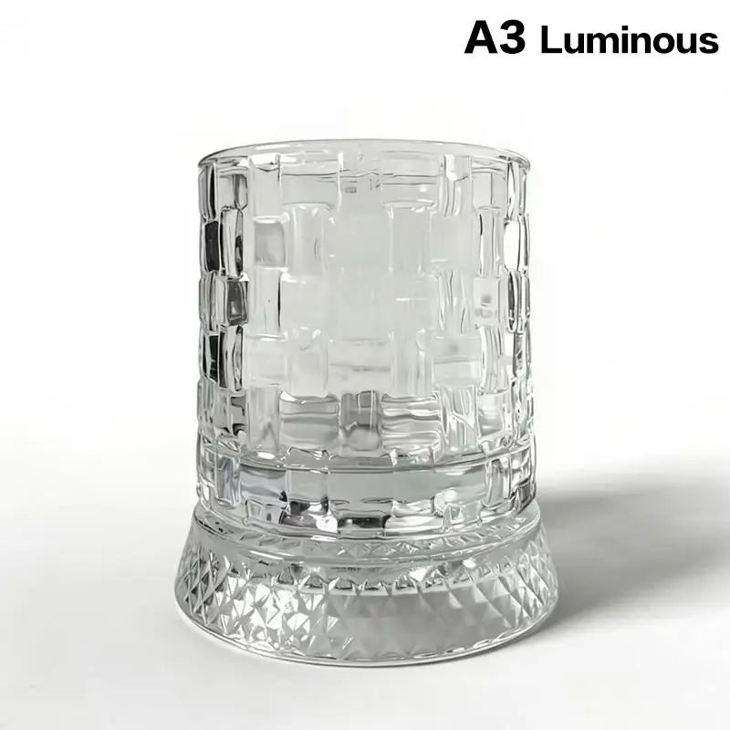 360° Rotating Glass Cup with LED Base | Brandy Cocktail Glass