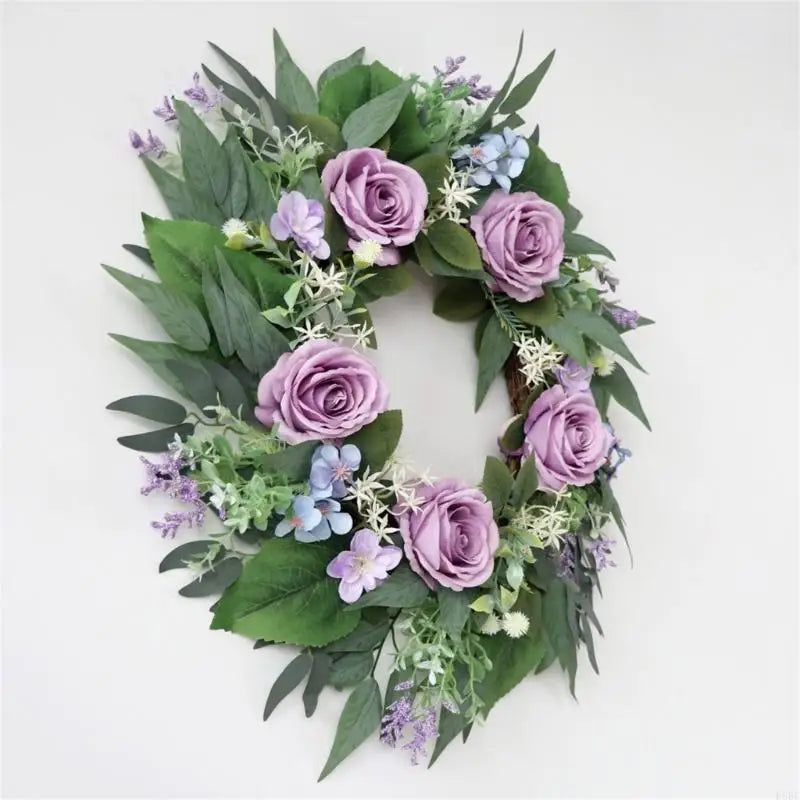 Artificial Purpler Rose Wreath Realistic Flower Wedding Party Inside