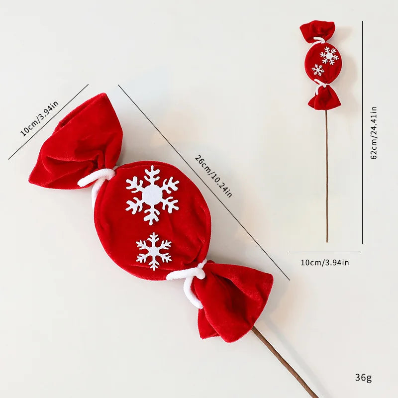 Fuzzy Red & White Candy Lollipop Christmas Tree Ornament