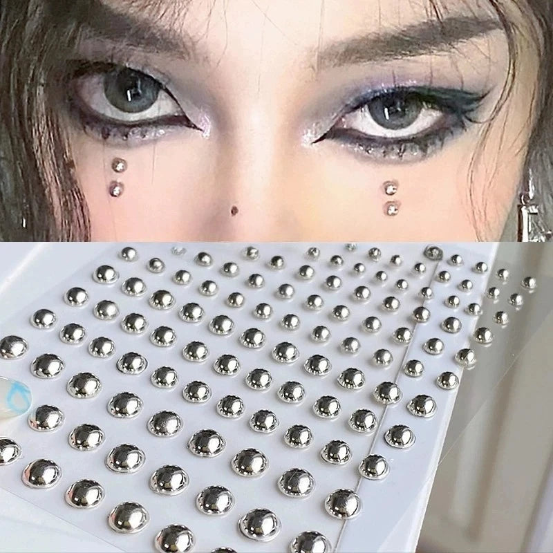 Silvery Fake Lip Eyebrow Ear Stickers Non Piercied Earring