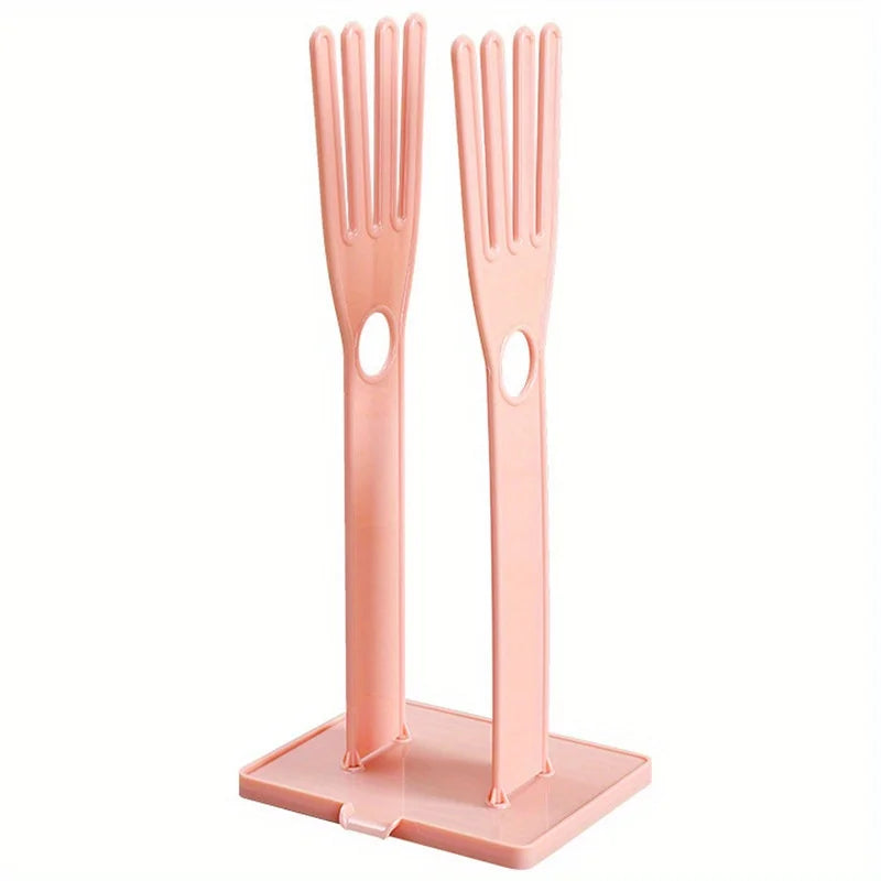 1 Kitchen Glove Holder Drying Rack Dryer Plastic Mitten Rubber Sink Zpaxo Pink