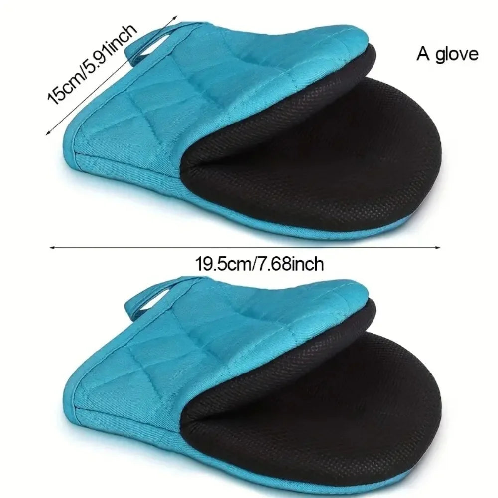 Short Oven Mitts Silicone Kitchen Gloves Heat Resistant 500 Non Slip Zpaxo