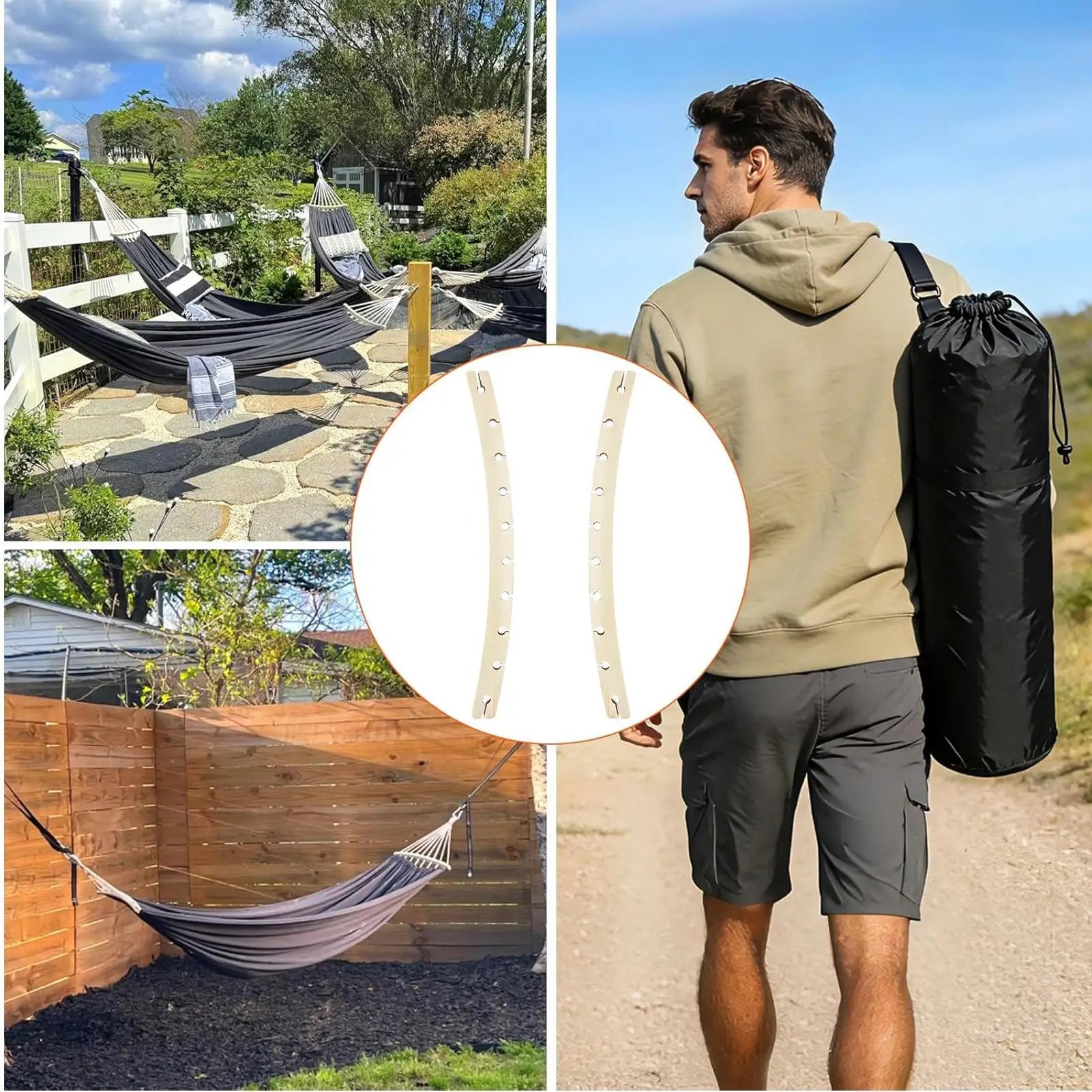 Spreader Bar Hammock Detachable Arched 2 Replacement Crossbars