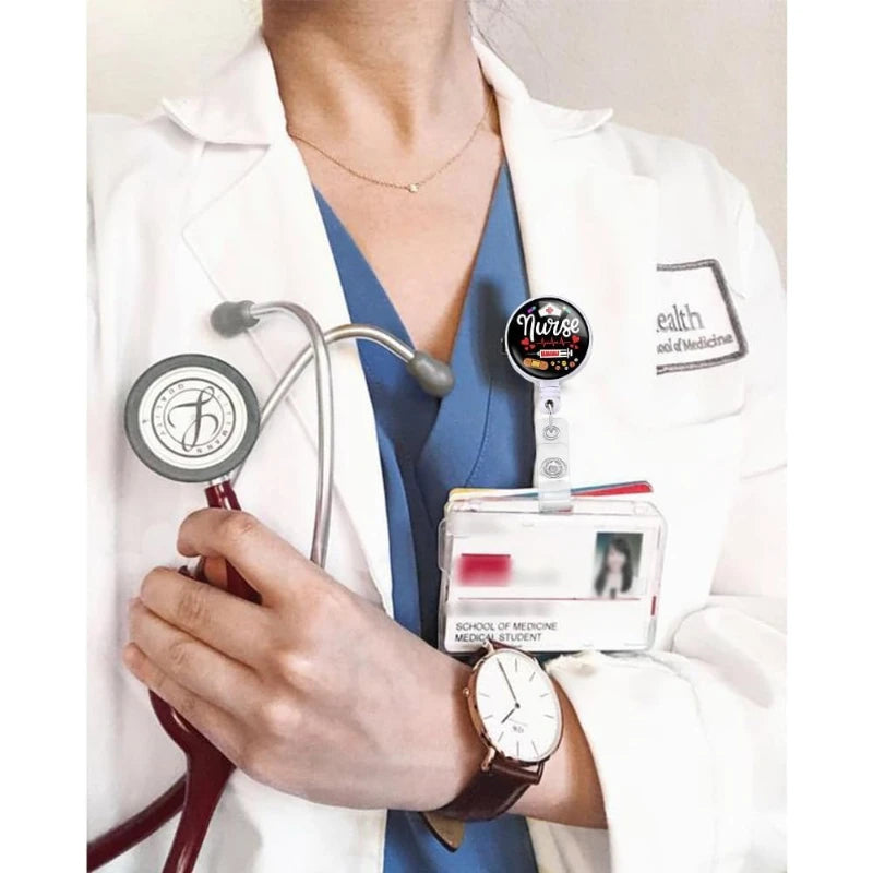 Cute Nurse Badge Reel with Alligator Clip | 1/3/5 Pack ID Holder