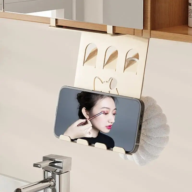 652F No Drill Wall Mount Holder Phone Kitchen Bathroom Heavy Duty Zpaxo