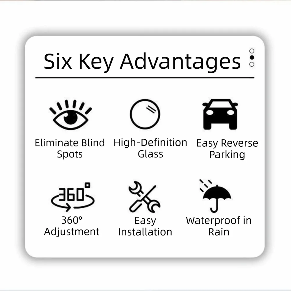 360 Degree Rotation Blind Spot Mirror Universal Suction Cup Car Zpaxo