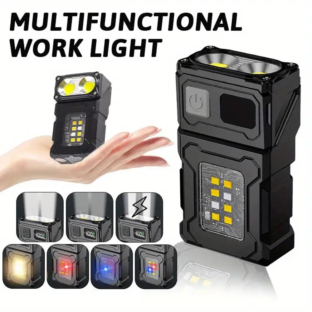 Mini LED COB Flashlight – Magnetic, USB-C Rechargeable, 8-Mode