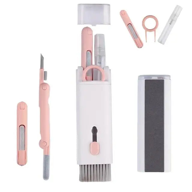 7-In-1 Mechanical Keyboard Cleaning Brush Kit Computer Dust Removal Tool With Multifunctional Cleaner Pen Brush Set For Keyboard Zpaxo Pink