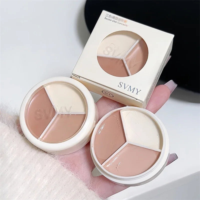 3-Color Concealer Palette Coverage Cover Anti Dark Circle Freckle Zpaxo