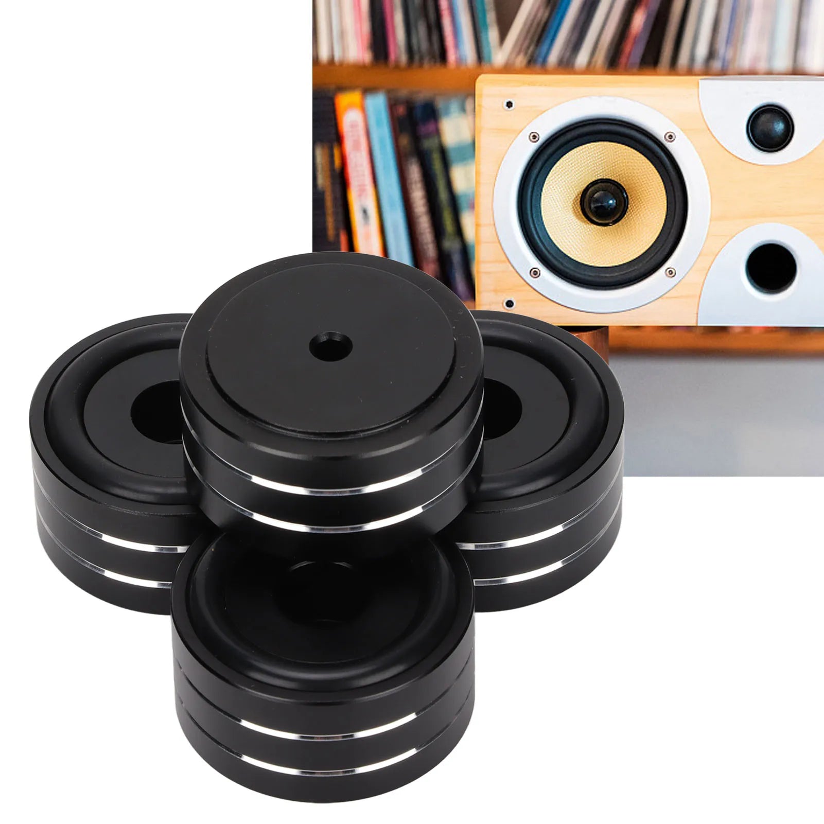 4pcs Speaker Isolation Spike Stand Foot 40x20mm / 1.57x0.78in Speaker Cone Base Mats for DAC Amplifier Recorder Meter Zpaxo