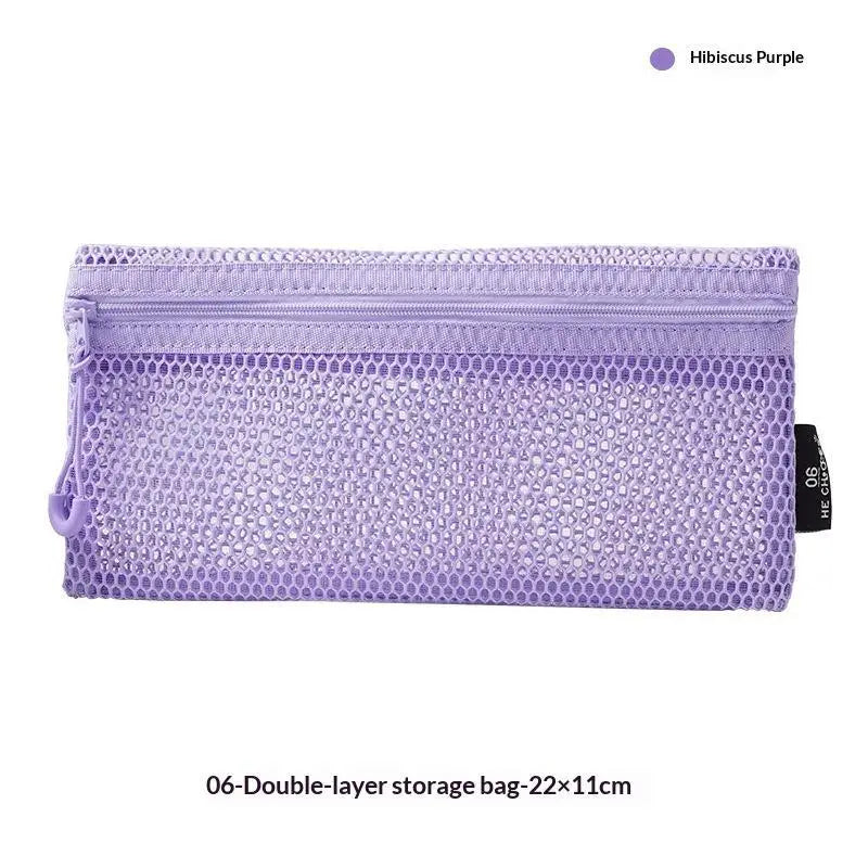 MBreathable Mesh Zipper Storage Pouch Visible Large Capacity Makeup