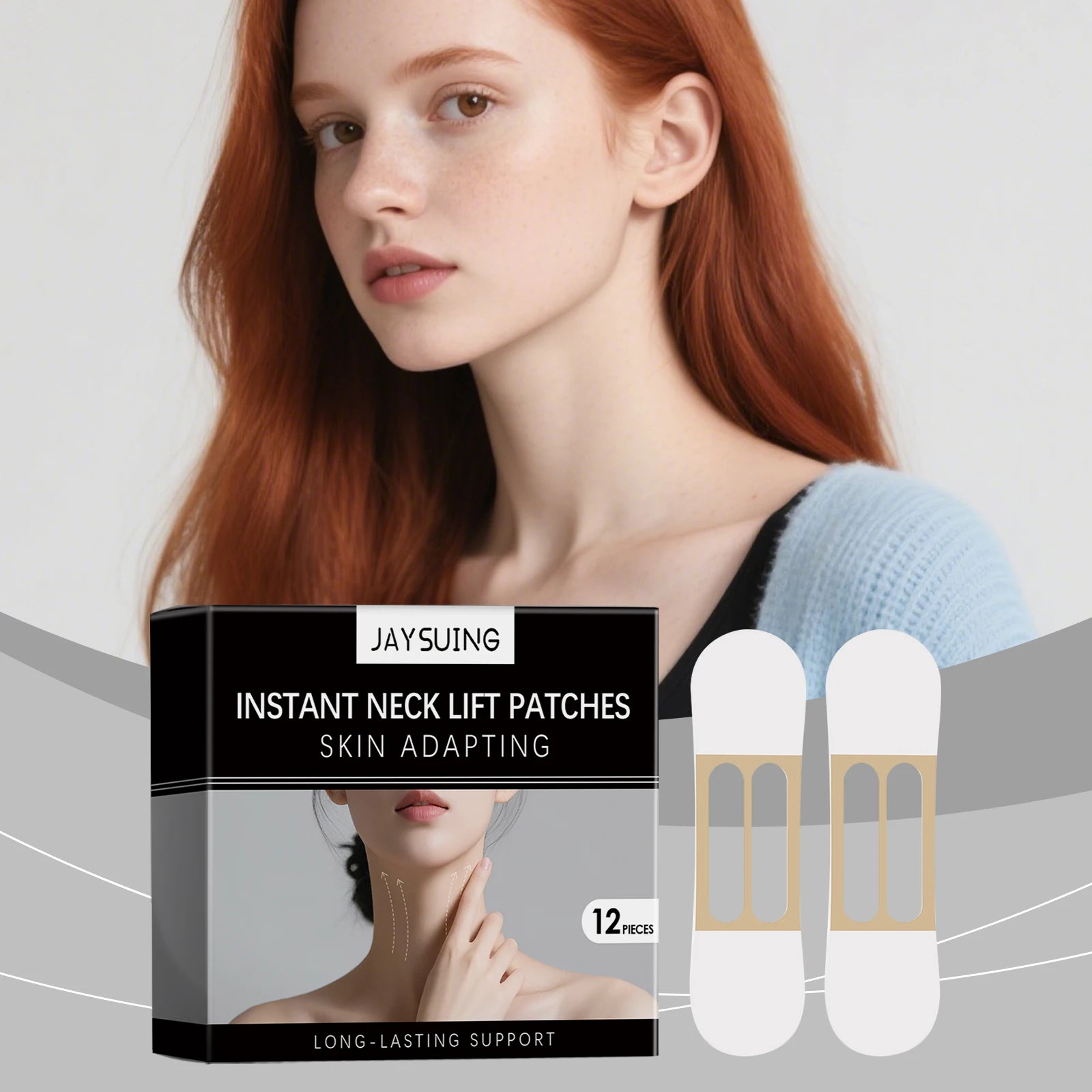 Hyaluronic Acid Neck Lifting Patches – Anti-Wrinkle 12PCS Neck Lifting Patch Zpaxo