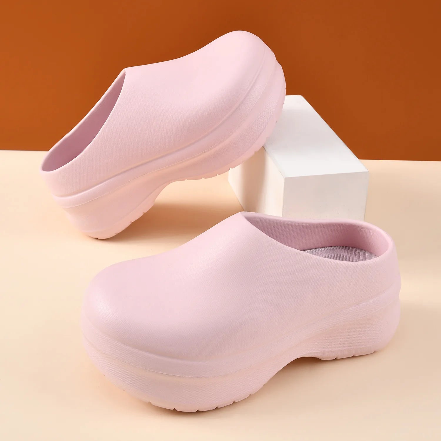 Women's Men's EVA Anti-slip Operating Room Slippers Soft Platform Zpaxo Pink 35-36