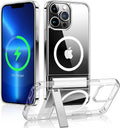 Clear Magnetic Phone Case Kickstand Iphone 17 Max Air 16 15 14 13 12