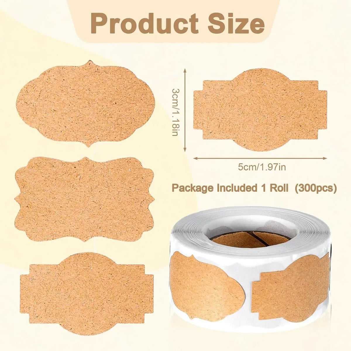 Jar Labels Stickers Writable Blank Tags Roll 5x3cm Adhesive Food Zpaxo