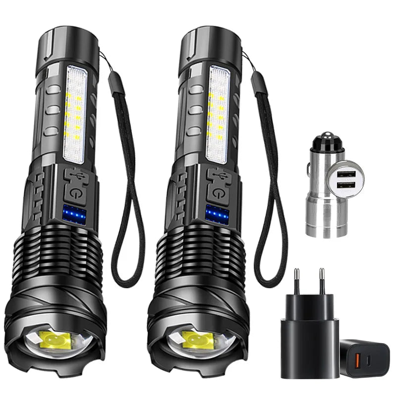 KDULIT LED Tactical Flashlight – Rechargeable, 7 Modes, Zoom
