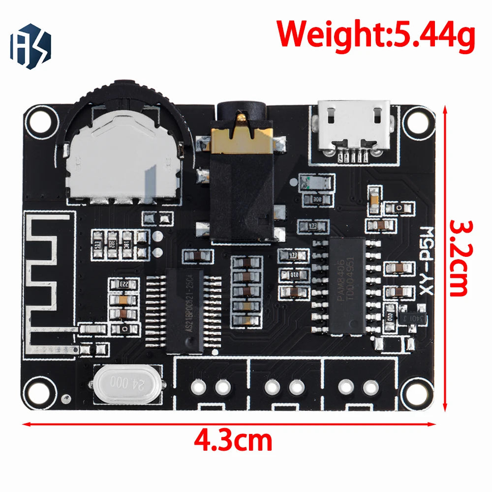 5W+5W PAM8406 Bluetooth 5.0 DC3.7-5V stereo audio power amplifier module XY-P5W for Arduino diy kit Zpaxo