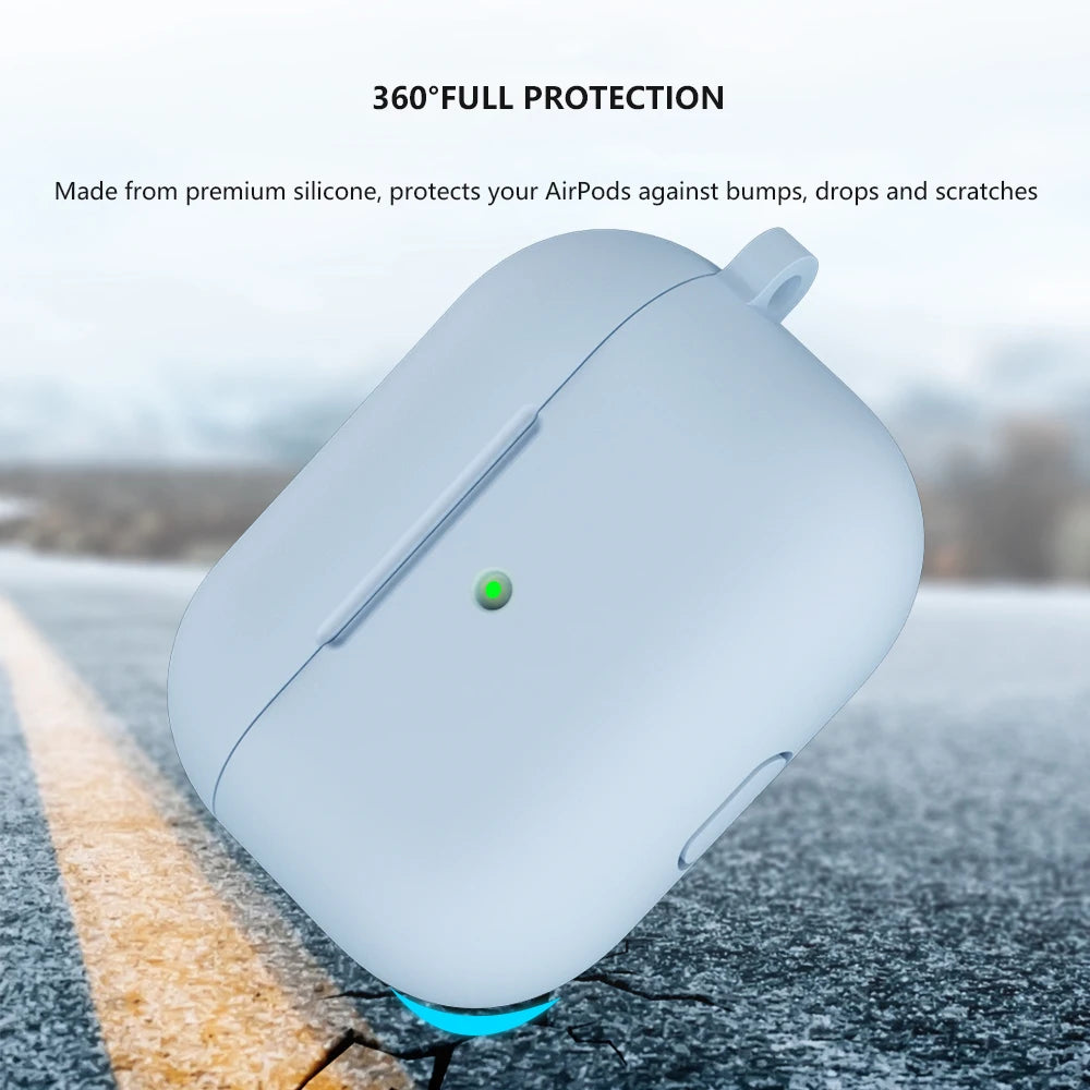 Soft Silicone Case For Apple AirPods Pro Protective Case Wireless Earphones Cover With Hook For Airpods Pro 1st gen Box Bag Case Zpaxo