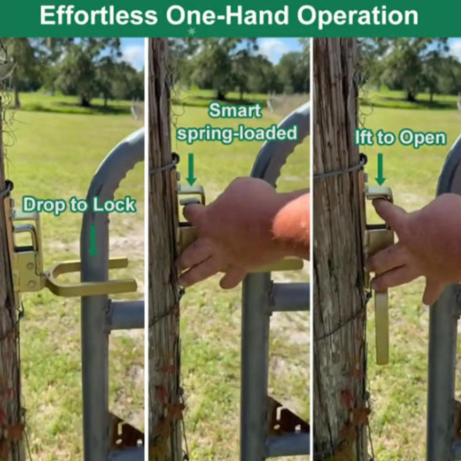 Self Closing Heavy Duty Spring Loaded Gate Latch Lock Farm Ranch Shed