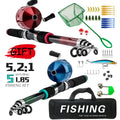 Beginner's 1.8m Telescopic Carbon Fishing Rod Complete Set