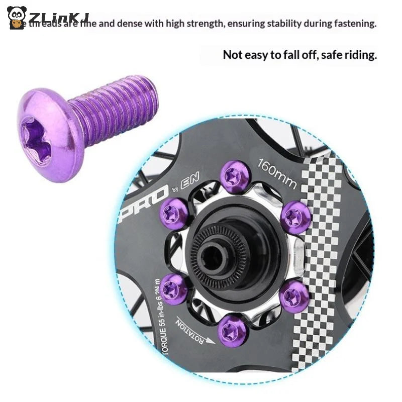Bicycle Disc Brake Rotor T25 Red Blue Green Purple Gold Plating Zpaxo